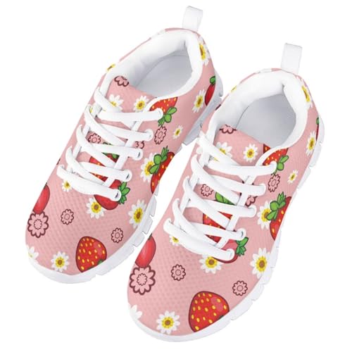 PinUp Angel Kids Breathable Mesh Tennis Shoes Adorable Graphic Lace Up Walking Shoes for Girls