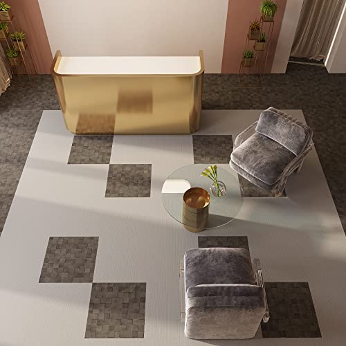 Lucida Surfaces Luxury Vinyl Floor Tiles | Glue Down Adhesive Flooring | 18 Textured Look Planks | FabCore End Grain Blocks | 36 Sq. Feet