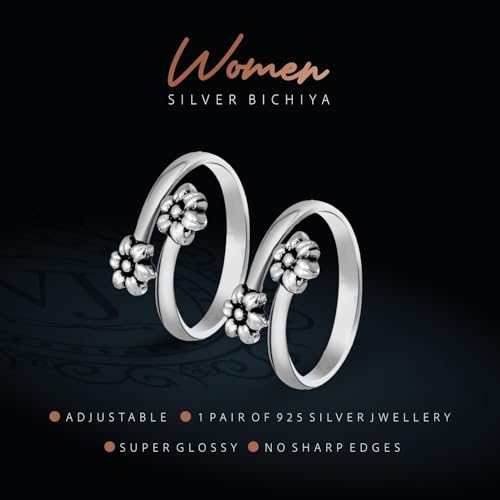 Image of 925 Sterling Silver Peacock Design Toe Ring for Women and Girls | Polish Adjustable Toe Bichiya | Adjustable
