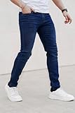 Heyfanee Mens Slim Fit Jeans Stretch Soft Denim Pants for Men Slim Leg Blue 33x32