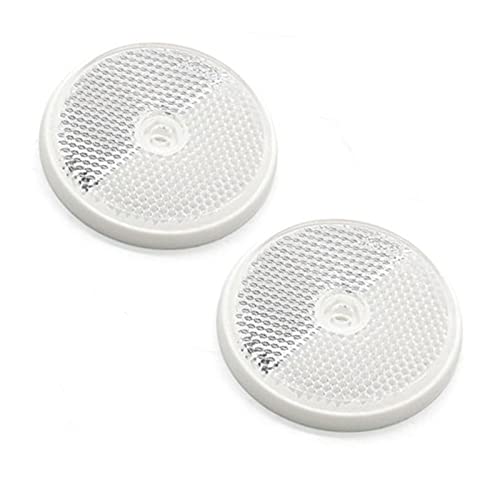 ETUKER Lot de 2 Catadioptre Rond Homologué E9, réflecteurs arrière ronds à visser réfléchissants de sécurité,réflecteurs pour poteaux de...