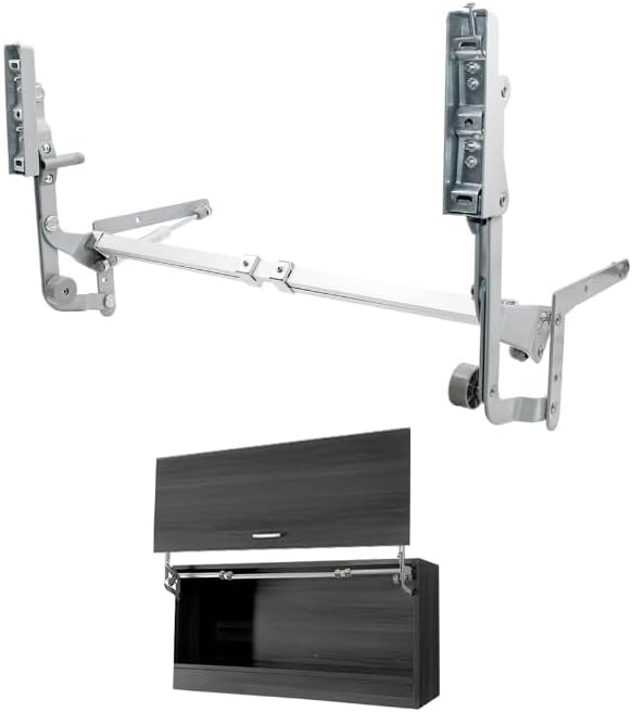 HOWHY Cabinet Door Hinges Set,Vertical Swing Lift Up Stay Pneumatic Arm Kitchen Mechanism Hinges with Slow Closing, Durable Silent (Suitable for Cabinet Width:35.43”-47.24")