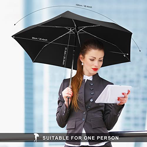 Leagera Automatic Umbrella -Collapsible Pocket Flat Umbrella For Travel - Compact Mini Small Ultralight&Portable Umbrellas For Backpack,Black #TOP6