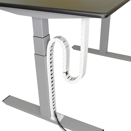 Quality Clever PivyCord-Vez Flex Chain Raceway Cable Management Solution for Sit-Stand Variable Height Desks, Flexible Cable Raceway to Hide, Organize and Protect Wires and Cables, White