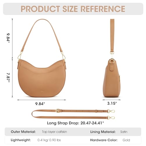 Kattee Leather Crossbody Bags for Women, Small Purses and Handbags, Soft Hobo Shoulder Satchel with Zipper Closure3