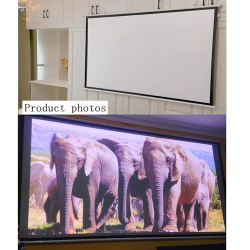 Pantalla de proyector manual 72 pulgadas 16:9 blanca miniatura 5