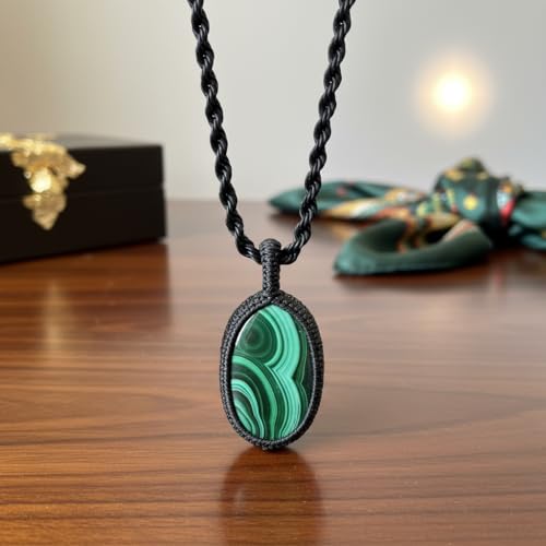Pendentif malachite naturelle ovale LK_S_GP_0440 : l'idée cadeau idéale - 6