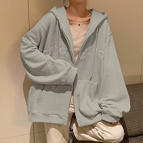 Sweat à capuche femme ample imprimé pull lâche manches longues - 3