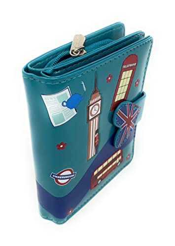 Shag Wear Streets of London England Small Wallet for Women and Teen Girls egan Faux Leather 4.5