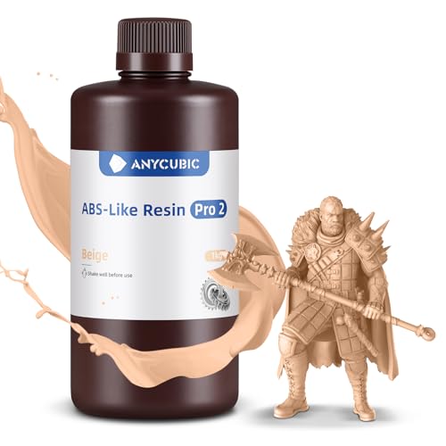 ANYCUBIC 3D Printer Resin, ABS-Like Resin Pro 2 with Higher Strength and Toughness, Low Odor & Far Superior Performance to ABS-Like Resin, Widely Used in All Resin 3D Printers (Beige, 1kg) B