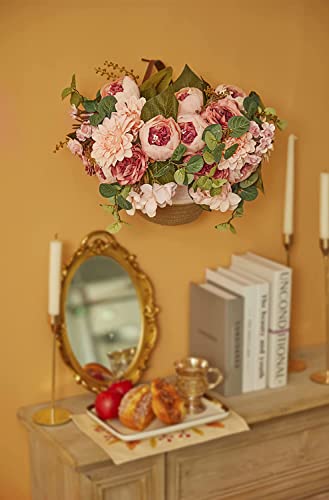 Party Joy 2Pcs Peonies Artificial Flowers Bouquet Silk Faux Flower For Wedding Centerpieces - Fake Poney Home Table Decor (Champagne,14.9In) #TOP6