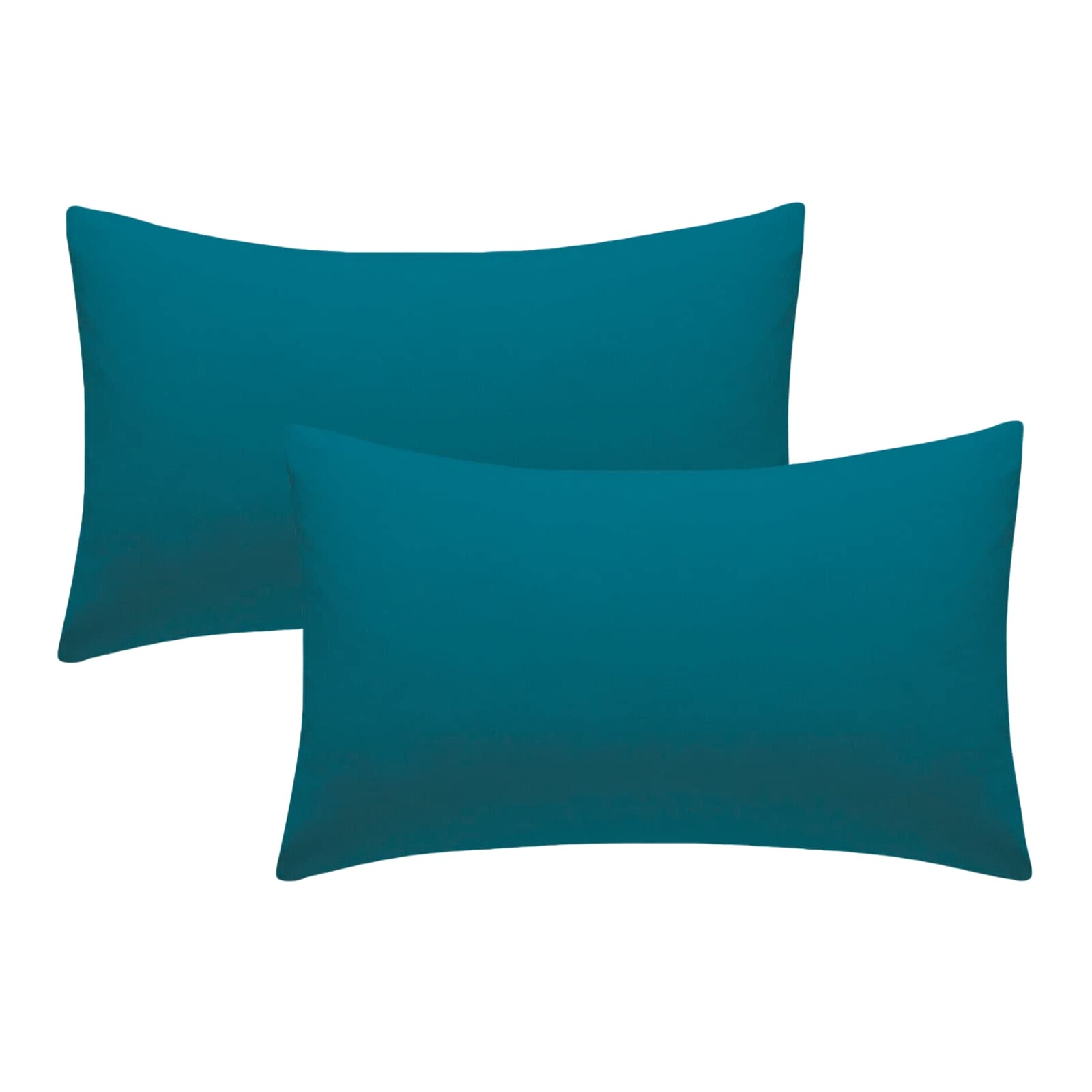 Plain Cot Bed Pillows 40 x 60cm, 2 Pack Baby Toddler Pillow, 100% Brushed Cotton Soft Hollowfibre Filled Kids Small Pillow (Teal)