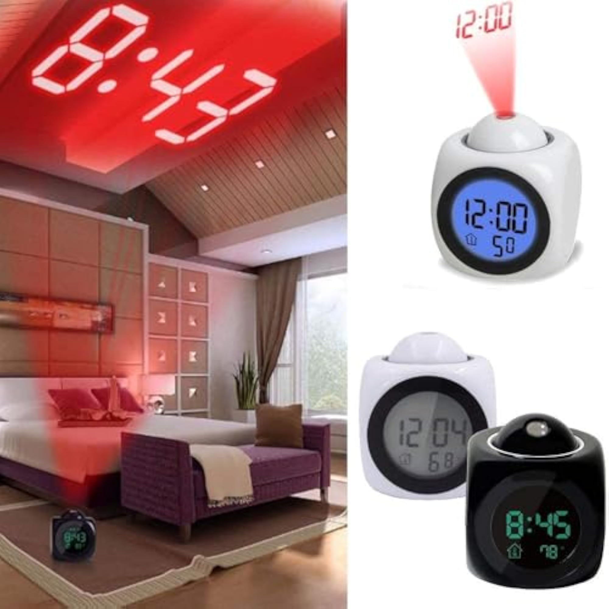 Plastic Digital Projection & Speaking Alarm Clock