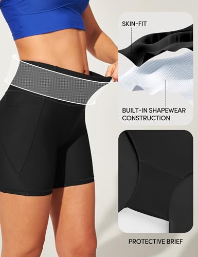 IUGA Womens Swim Shorts Tummy Control Swim Board Shorts UPF 50+ Quick Dry Swimsuits Bottoms for Women with Pockets2