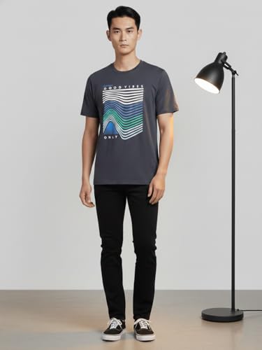 Image of Dollar Men's Pack of 1 Printed Non Zipper Round Neck T-Shirt