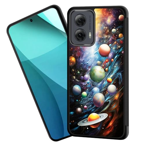 ZQLPLZR for Moto G Power 5G 2024 Case,Tire Anti-Skid Edges Cute Design Shockproof Bumper Full Protection Back Cover for Motorola Moto G Power 5G 2024 6.7 inch,Outer Space Planet