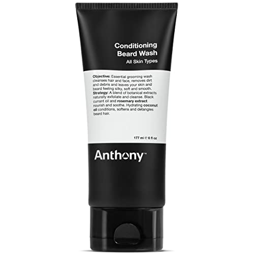 rosemary beard conditioner - Anthony Conditioning Beard Wash, 6 Fl Oz, Contains Botanical and Rosemary Extracts, Black Currant and Coconut Oils, Cleanses, Hydrates, Softens, and Detangles Beard Hair