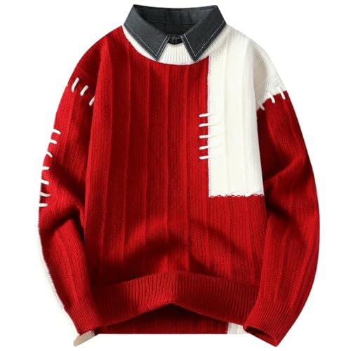 Suéter de punto para hombre en otoño prendas de abrigo casuales cuello redondo talla M a XXL