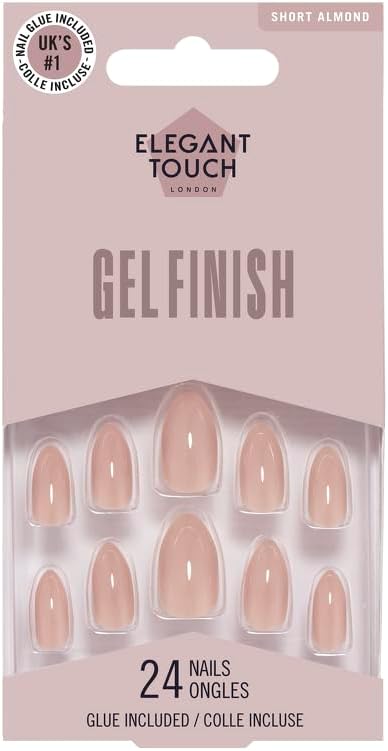 Elegant Touch Perfect Coloured False Nails Collection New Nude 24 Short Stilleto Nails With Glue, 24 Count (Pack of 1)