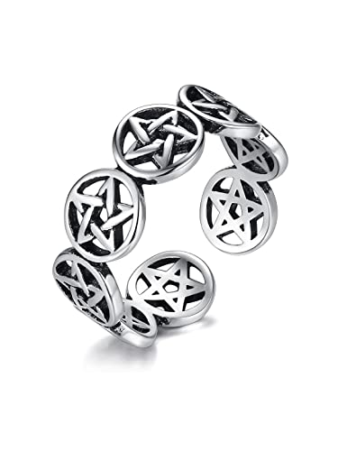 Yellow Chimes Rings for Women Silver Toned Star Symbol Ring Steel...