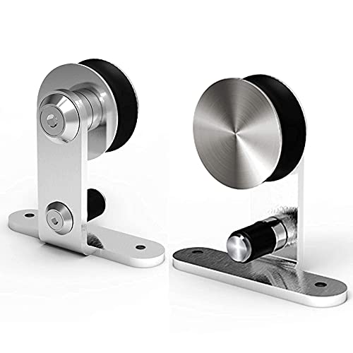 Ccjh 4Ft Sliding Barn Door Hardware Track Kit Stainless Steel Heavy Duty For Single Wood Door T Shape Hanger #TOP2
