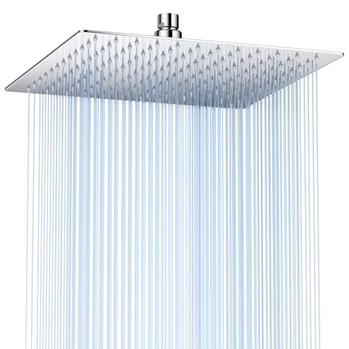 AUYI Regendusche Duschkopf,12 Zoll Edelstahl Regenbrause Anti-Kalk-Düsen Duschkopf,...