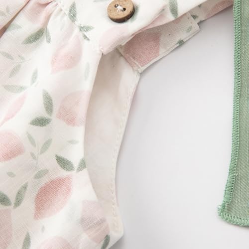 DAVE&BELLA Toddler Girls Summer Dress Boho Floral Sleeveless Princess Sun Dress Ruffle Hem Cotton Playwear with Hairband4