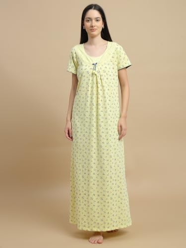 Image of 9shines Label Premium Cotton Blend Nighty Night Gown Nightdress for Women (New 5257)