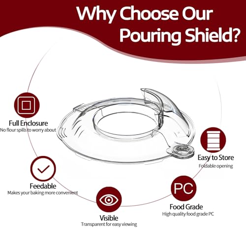 Image of Pouring Shield for KitchenAid Tilt Head 4.5-5QT Stainless Steel (Only),Safety Pouring Shield,Splatter Guard for kitchenaid mixer bowl,Kitchen Aid Stand Mixers,kitchen aid Accessories and Attachments