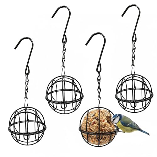 3 Meisenknödelhalter, Vogelfutterspender Aus Metall Mit Kette...