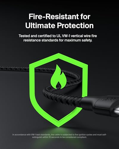 Belkin Eco Câble USB-C vers USB-C avec gaine tressée, 2 m, 240 W, doux au toucher, souple, Câble de recharge rapide, pour iPhone 16, Galaxy S25, Pixel 9, MacBook, iPad Pro, etc. - Noir (USB 2.0)