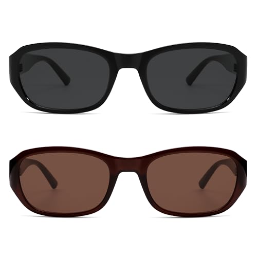 Trendy Retro Rectangle Sunglasses Womens Mens 90s Classic Vintage Sun Glasses AR823413