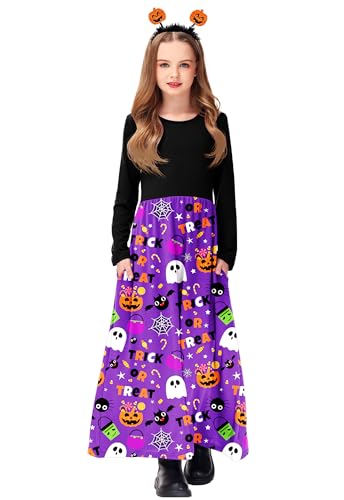 Image of Deerose Girls Maxi Dress Short Sleeve Casual Long Dresses with Pockets 5-14 Years