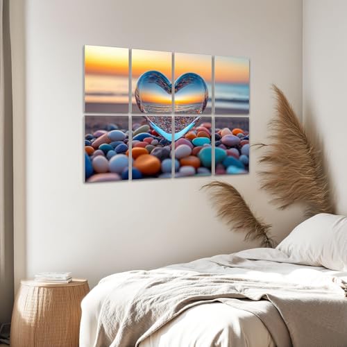 Paneles acústicos decorativos con 8 piezas en forma de corazón - 48x32 pulgadas - JCFANGALLERY miniatura 4