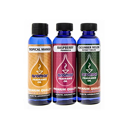 AROMAR Premium Fragrance Oil, 2oz Bottle 3 Pack Long Lasting Aromatic Scent, Fresh and Revitalizing Aromatherapy for Living Room, Bedroom, and Kitchen 2oz