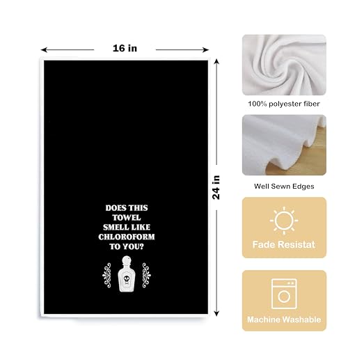 Qpenm Funny Kitchen Dish Towels -Funny Black Bathroom Hand Towel Decor, Gothic Bathroom Towel, Witchy Tea Towel 16 X 24 in by Qpenm - Used condition - Image 5