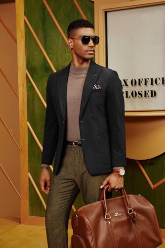 PJ PAUL JONES Mens Blazer Vintage Corduroy Jacket Formal Classic Two Buttons Sport Coats4