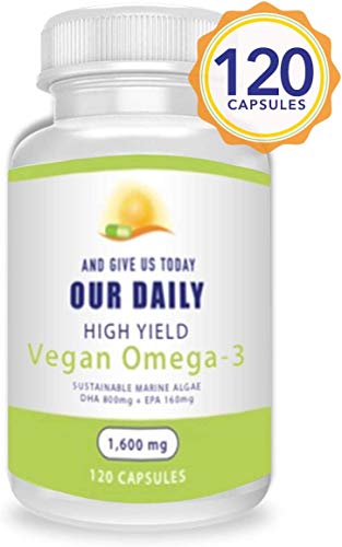 Our Daily Vites Vegan Omega-3 Supplement - Marine Algal Source For Dha & Epa Fatty Acids - Plant-Based Fish Oil Alternative - Carrageenan Free Softgels For Eye Health & Optimal Wellness #TOP7