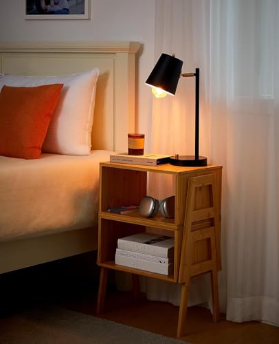 Pipishell Nightstands Set of 2, Bamboo Stackable Bedside Table, Night Stands with Storage Shelf, Small Bed Side Tables, 2-Tier End Table for Bedroom, Dorm and Small Space Storage (Natural) - Image 3