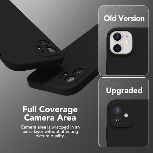 Image of Magnetic for iPhone 12 Case, Compatible with MagSafe, [Full Camera Protection][Screen Protector] Silicone Shockproof Protective Phone Case for iPhone 12 6.1 inch, Black