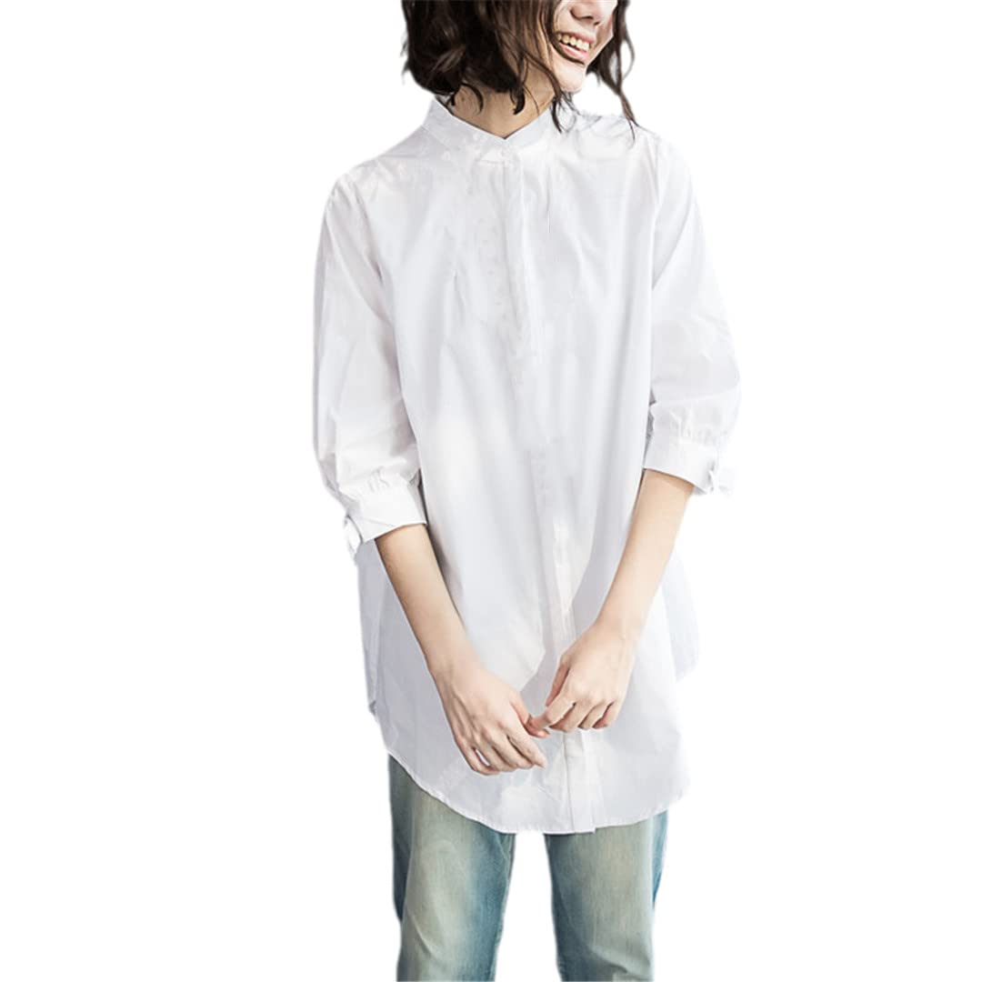 Dninmim Camicia da donna con bottoni a maniche lunghe oversize allentato casual con fiocco