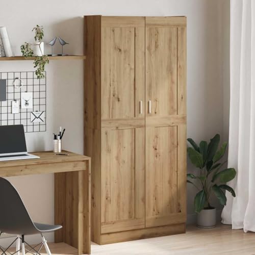 Snsowed Credenza Alta Rovere Artigianale 82,5x30,5x185 cm in Truciolato,Credenza,Credenza Soggiorno,Credenza Moderno,Credenza Salvaspazio,Mobile da Cucina/Soggiorno-3318717
