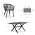 PURPLE LEAF 7 Pieces Outdoor Dining Set with Patio Aluminium Dining Table and Wicker Rattan Chairs Modern Furniture Cushions Sets for Backyard Indoor Decor Kitchen Grey