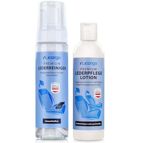 LICARGO Lederpflege Set - Lederpflege Auto & Lederreiniger Auto - 2X 200ml