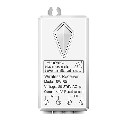 Extra Funkempfänger für NineLeaf Kabelloses Lichtschalter-Kit, Paar mit verschiedenen kabellosen Lichtschaltern, kann nicht separat verwendet werden, aktualisiert 80-275V, 433MHz (nur Empfänger)