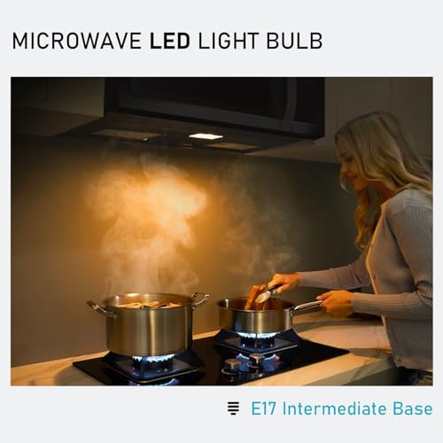 Image of Maelsrlg LED Microwave Light Bulbs Under Hood, E17 LED Bulb Dimmable for Range Hood 40W Equivalent, 3W 380 Lumens, LED Appliance Light Bulb Over Stove, Soft White 2700K, 2 Pack