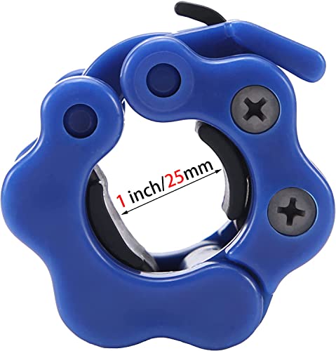 Barbell Collar 1 Inch Quick Release Pair Of Locking 1" Pro Weight Bar Plate Locks Clamp Clips For Workout Lifts And Strength Training(1 Inch, Blue, 2) #TOP2