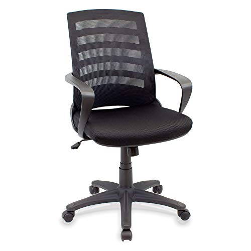 Cashoffice - Silla de Escritorio Ergonómica, Silla de Oficina Giratoria con Respaldo Transpirable (Negro)