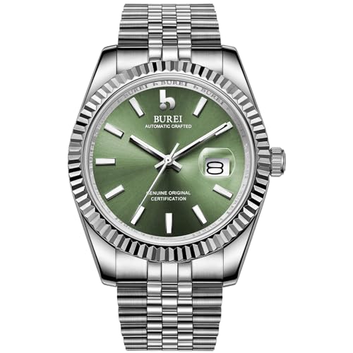 Image of BUREI Men's Classic Luxury Watch Stainless Steel Waterproof Machine Watch Fashion Double Watches Date Sapphire Crystal