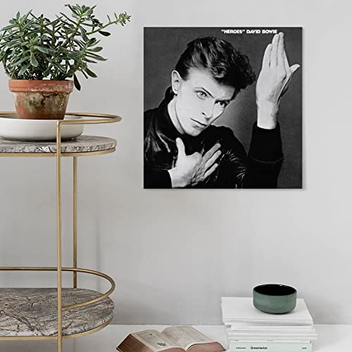 David Bowie Poster sur toile Motif héros 30 x 30 cm - Les Beatles, Paul McCartney, John Lennon, RIngo Starr, George Harrison David Bowie Poster sur toile Motif héros 30 x 30 cm – Image 5